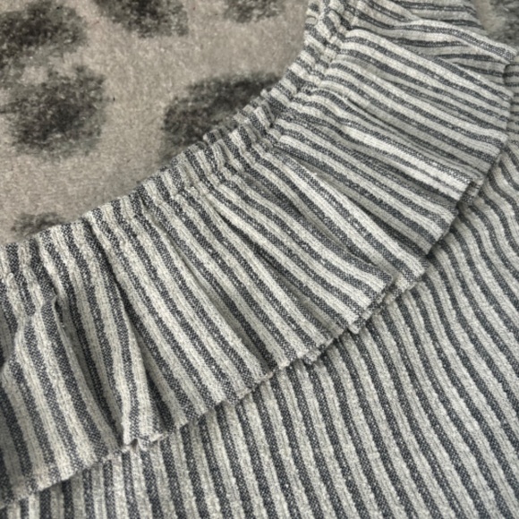 Club Monaco one shoulder ruffle summer stripe top like JCrew Sz S - Picture 4 of 6